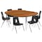 Flash Furniture 60 W, 86 L, 30.25 H, Chrome, Laminate, Particleboard, Plastic, Steel XU-GRP-16CH-A3060CON-60-OAK-T-A-GG - alternate 10